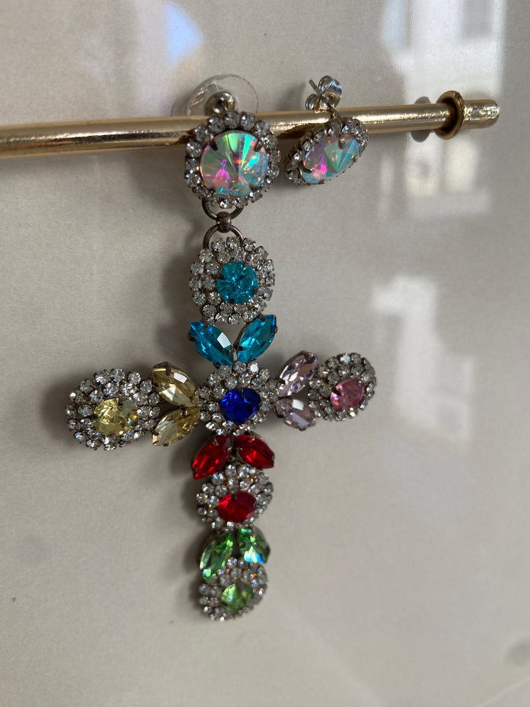 ORECCHINI - PUNTO E CROCE - COLORATO