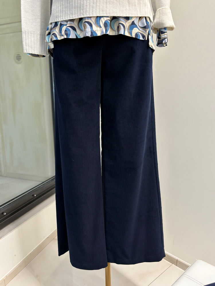 DANIEL & MAYER - PANTALONE IN TESSUTO MISTO VELLUTO - BLU