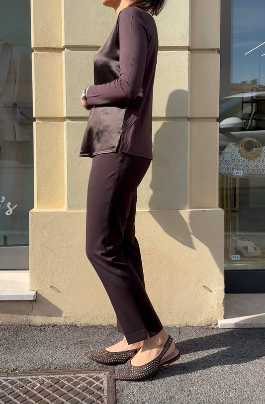 DANIEL & MAYER - PANTALONE BASICO cod. CAMERON ESTIVO - Testa di moro