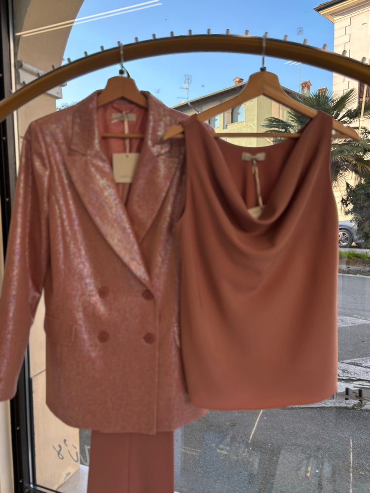 CARMEN - TAILLEUR LAME' - CANOTTA ROSA