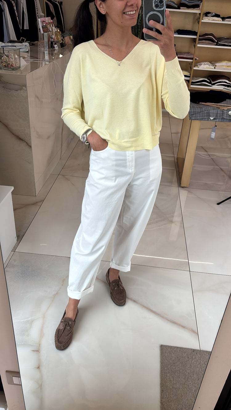 SUSY MIX - Pantalone Love - Bianco