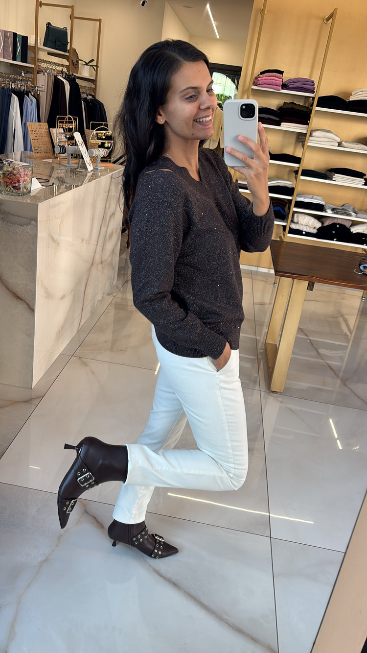 PANTALONE SKINNY - PANNA