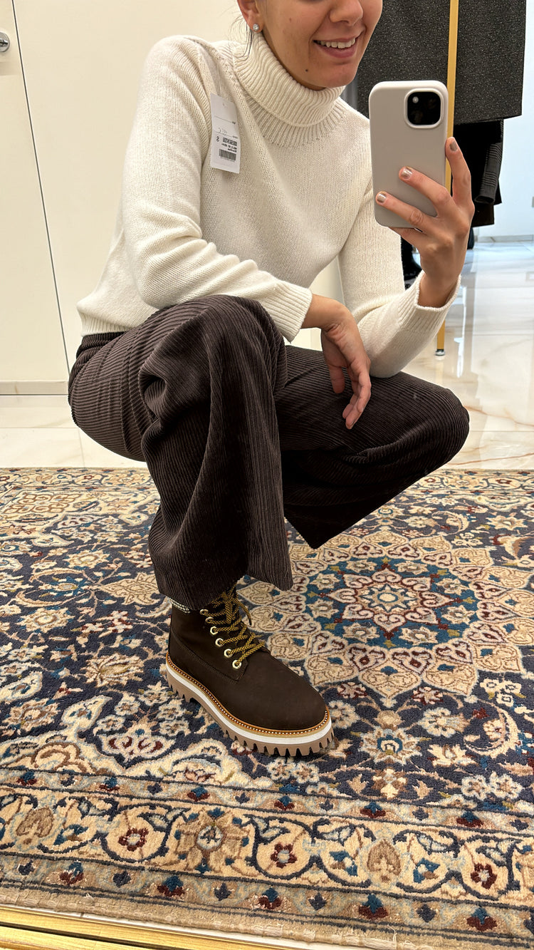 LA CARRIE - SCARPONCINO CON DIAMANTINI - BROWN