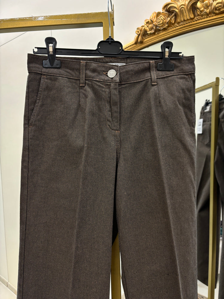 DANIEL & MAYER - PANTALONE A PALAZZO PUNTINATO - MARRONE