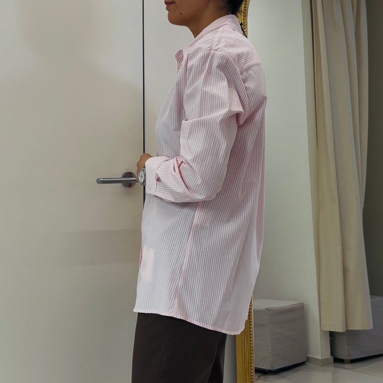 TENSIONE IN - CAMICIA RIGHE BASICA - ROSA