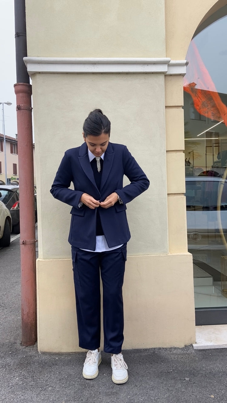 HAVEONE - PANTALONE TASCONATO - BLU