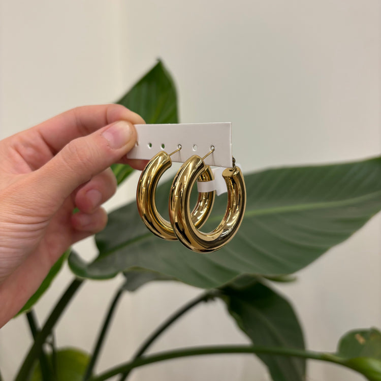 Orecchini gold hoop bold grande