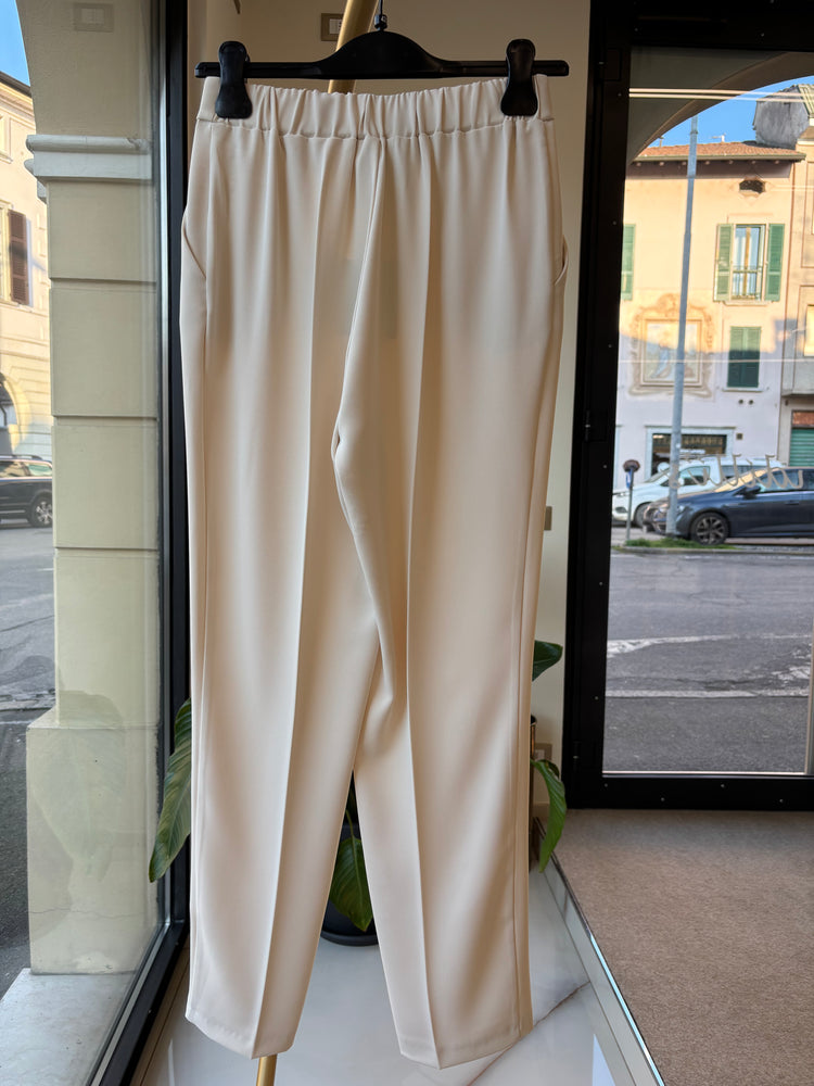 ANGELA DAVIS - PANTALONE CON COULISSE - PANNA