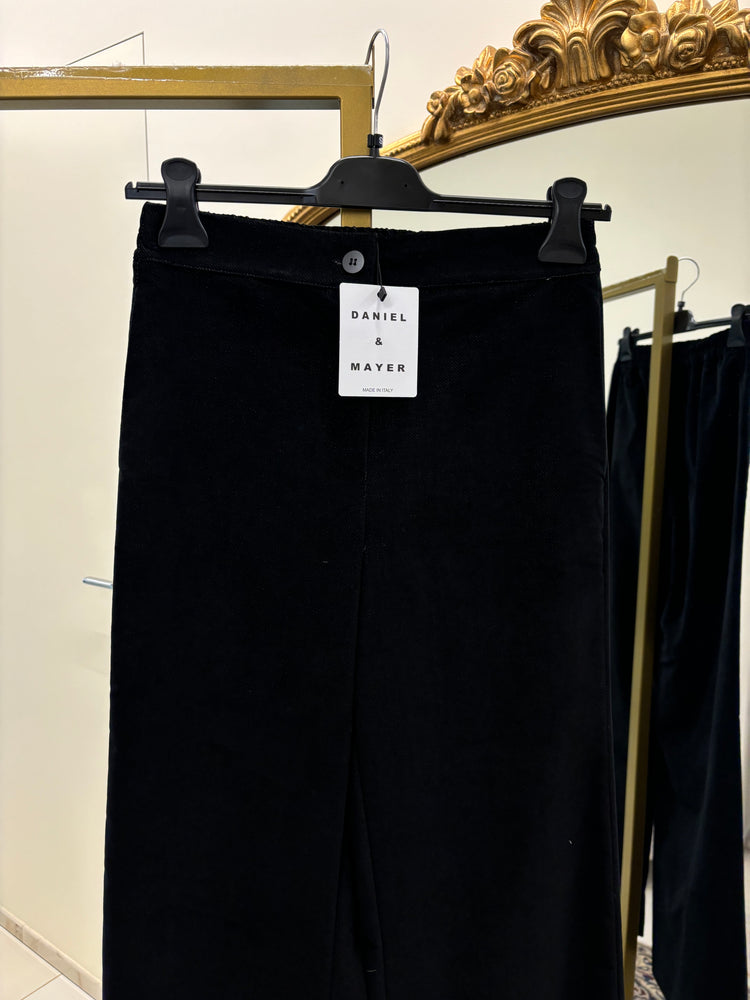 DANIEL & MAYER - PANTALONE IN TESSUTO MISTO VELLUTO - NERO