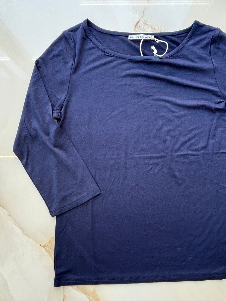 DANIEL & MAYER - MAGLIA BASICA MANCIA 3/4 - BLU NOTTE