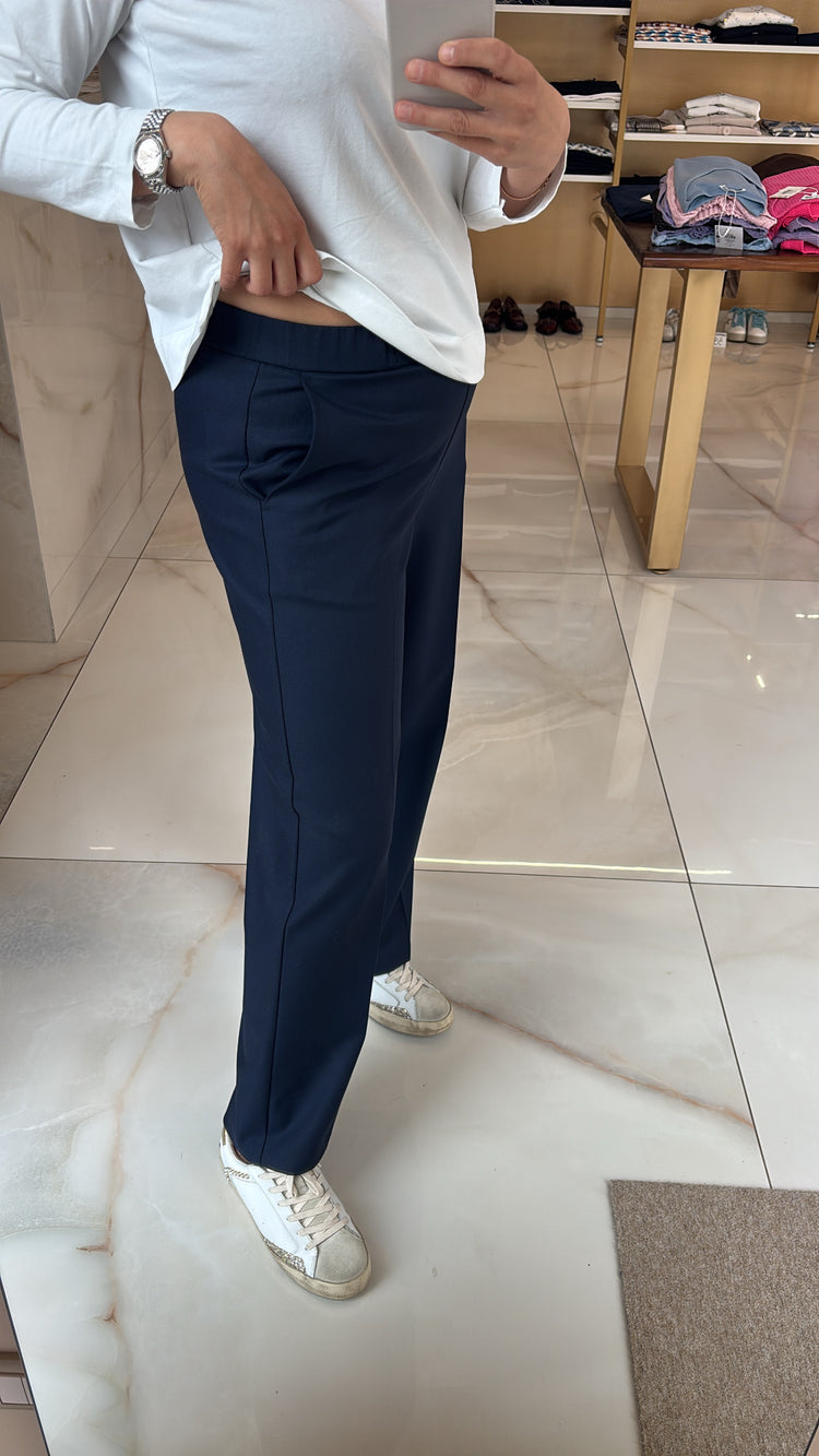 DANIEL & MAYER - PANTALONE PALAZZO IN TESSUTO - BLU