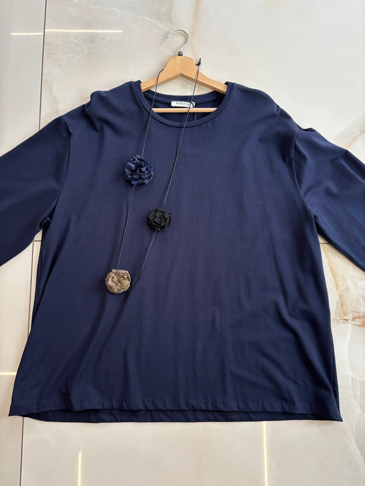 SUSY STAR - T SHIRT 3/4 - BLU