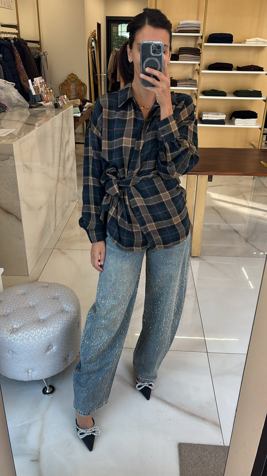 SUSY MIX - CAMICIA A QUADRI CON FIOCCO - OTTANIO