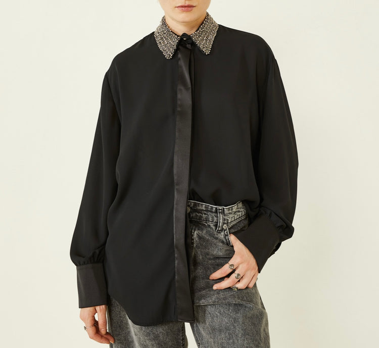 SOUVENIR - CAMICIA CON DETTAGLIO - NERA