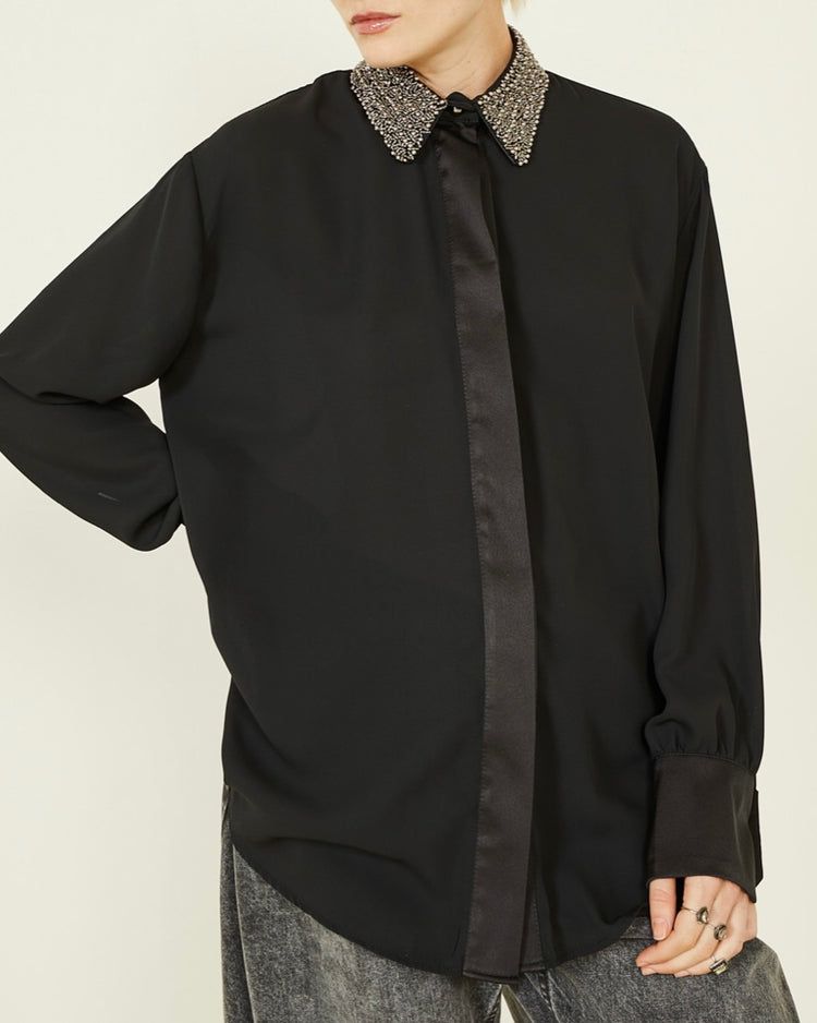 SOUVENIR - CAMICIA CON DETTAGLIO - NERA