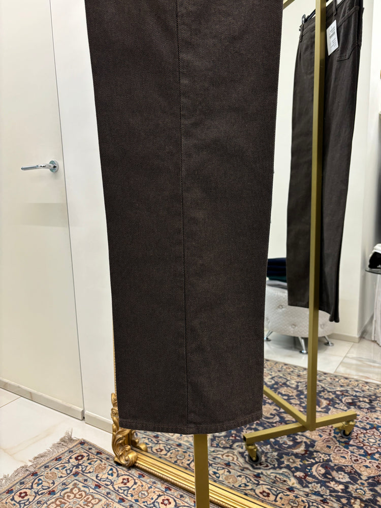 DANIEL & MAYER - PANTALONE A PALAZZO PUNTINATO - MARRONE