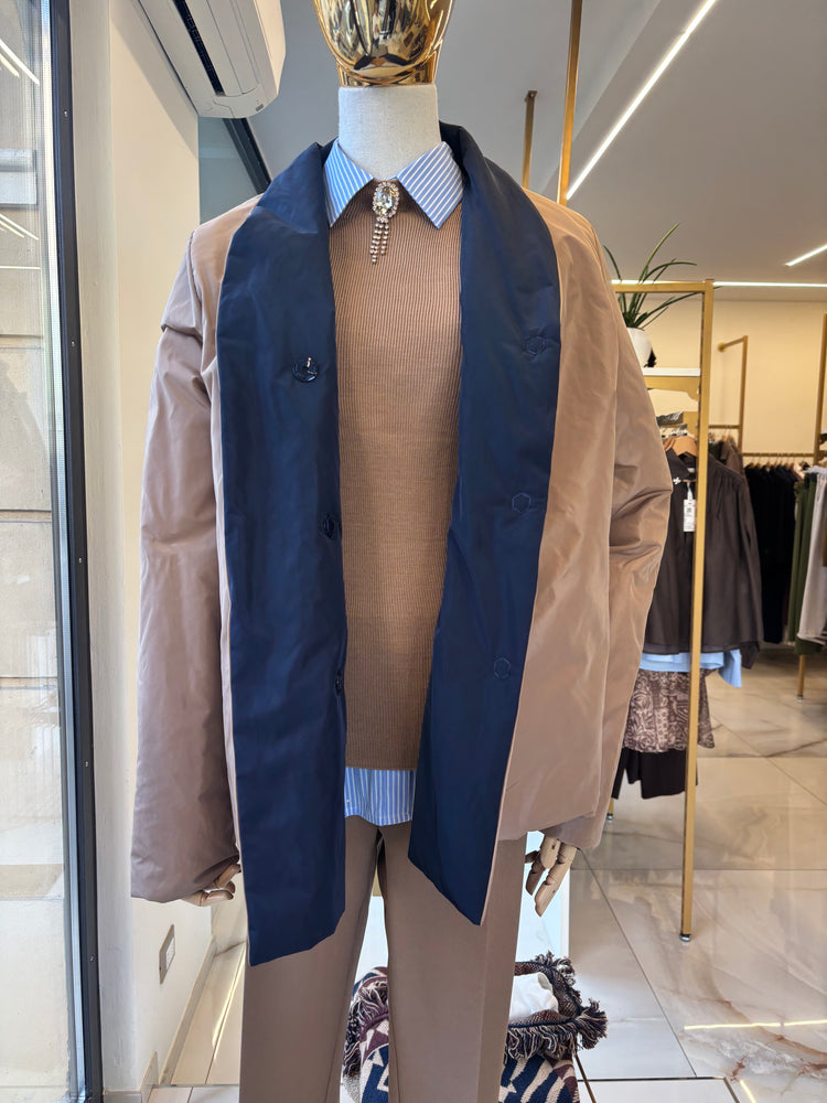 CARMEN - GIUBBINO DOUBLE FACE - BLU E BISCOTTO
