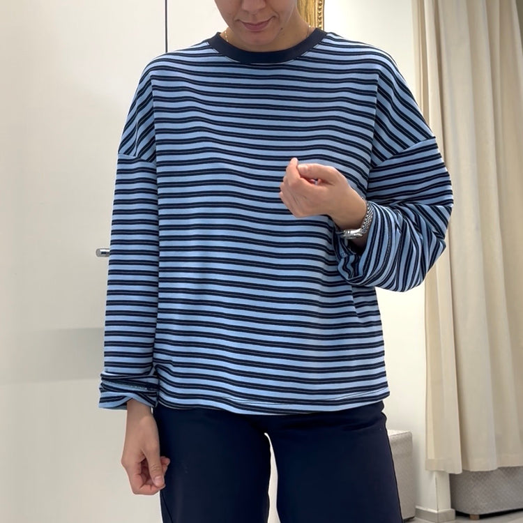 TENSIONE IN - FELPA RIGATA - BLU