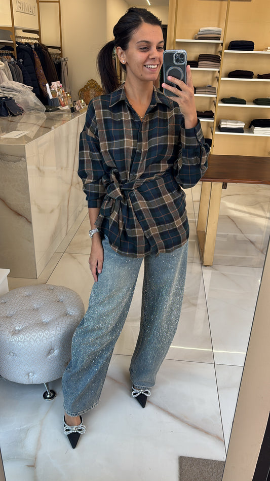 SUSY MIX - CAMICIA A QUADRI CON FIOCCO - OTTANIO