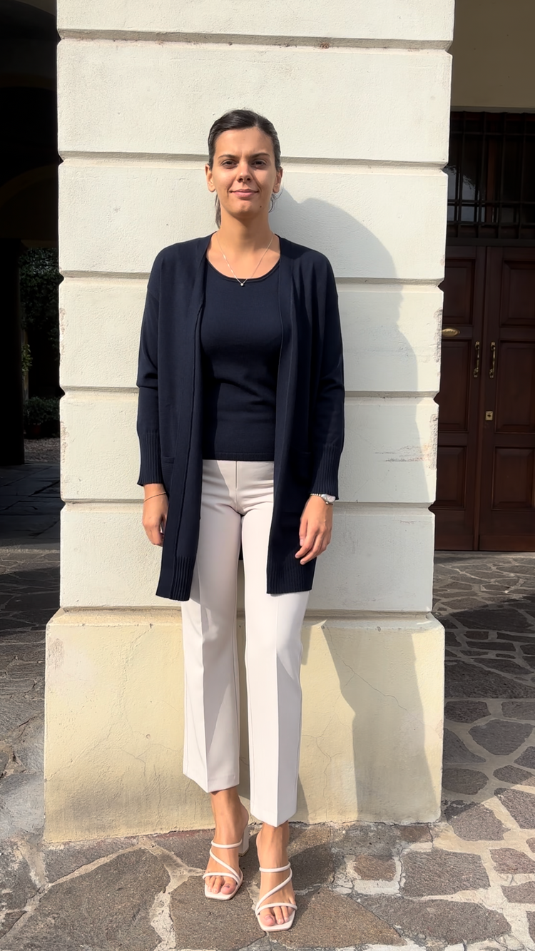 DANIEL & MAYER - CARDIGAN LUNGO - BLU