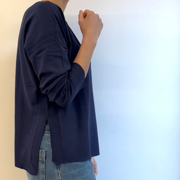 SUSY MIX - MAGLIA CON SPACCHI - BLU