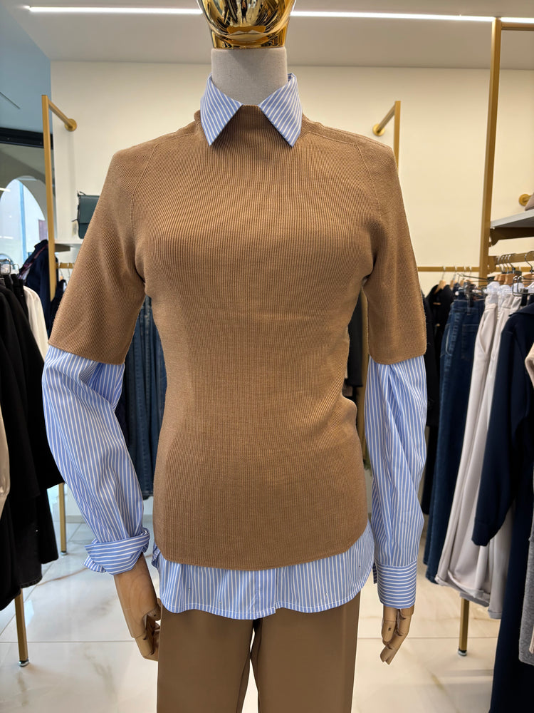 HAVEONE - MAGLIA MEZZO COLLO - CAMMELLO