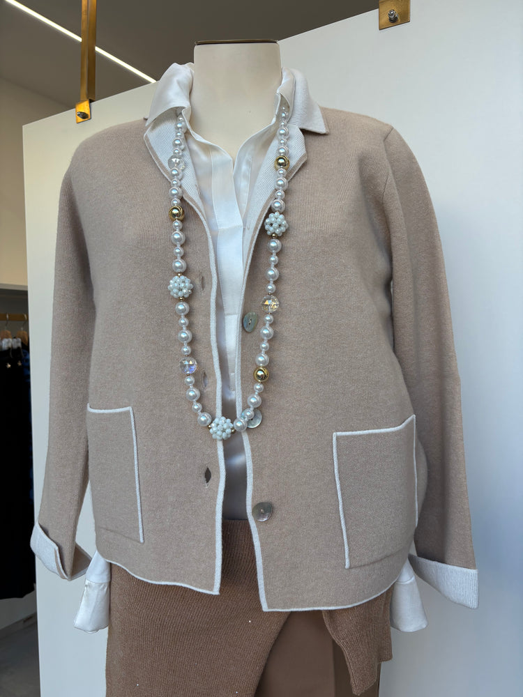 DANIEL E MAYER - GIACCA IN MAGLIA - BEIGE