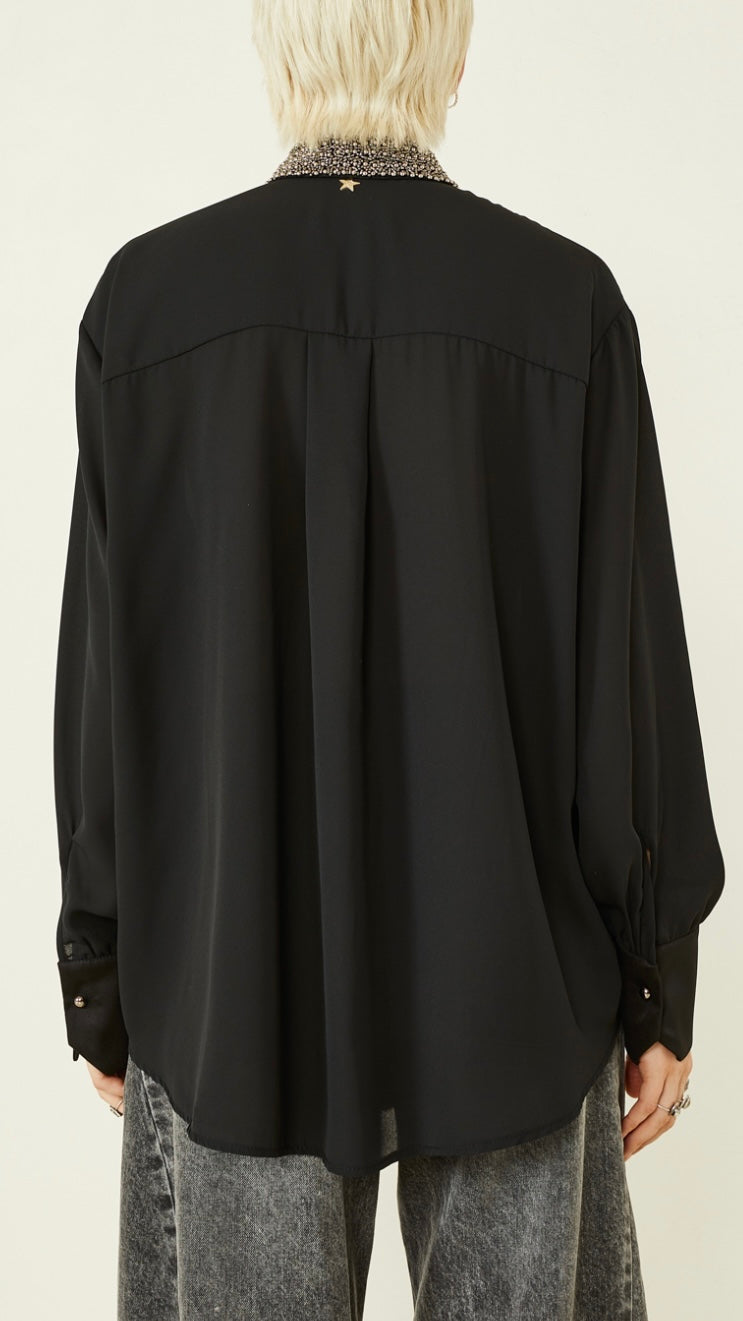 SOUVENIR - CAMICIA CON DETTAGLIO - NERA