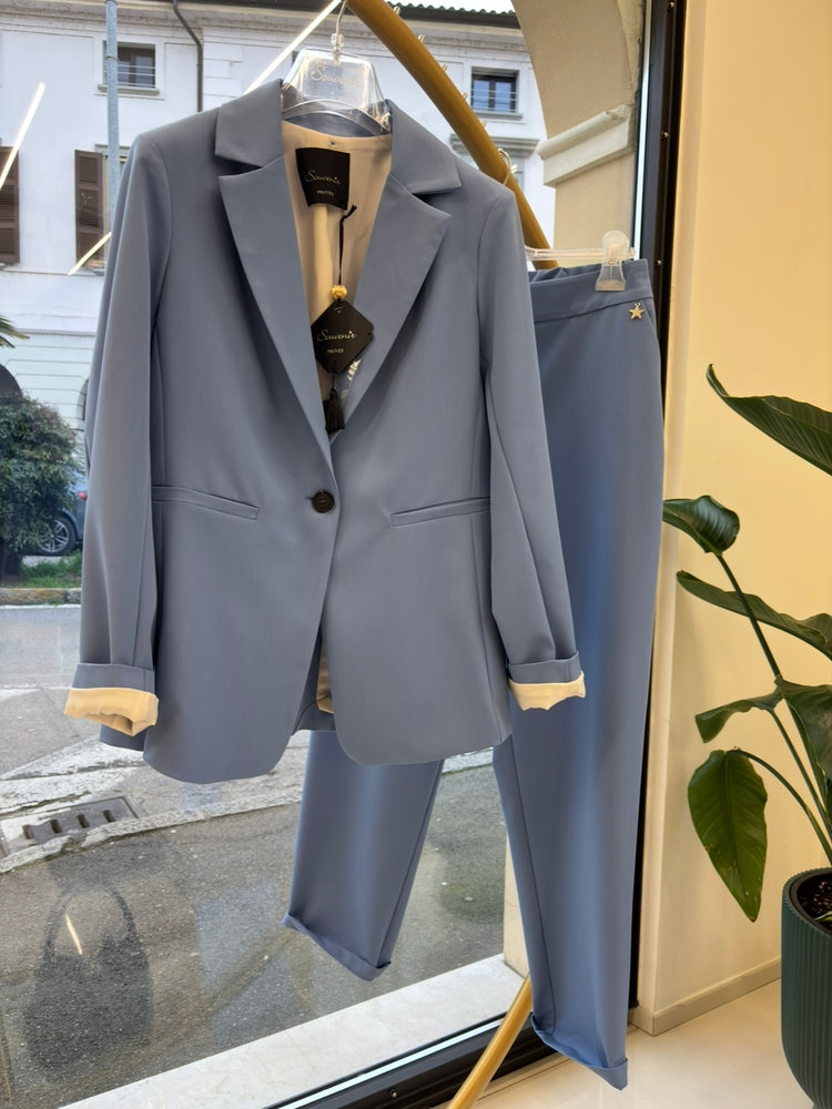 SOUVENIR - PANTALONE REGINA CON COULISSE - CELESTE