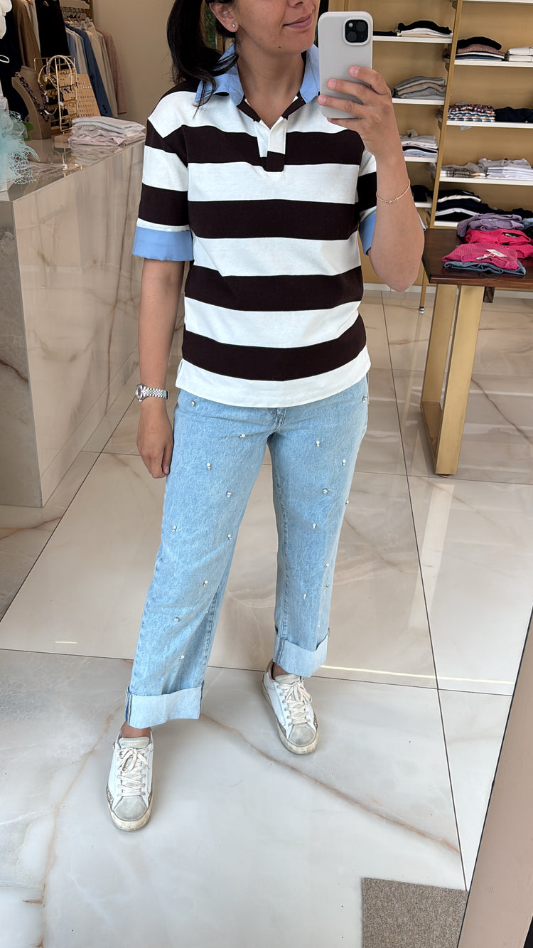 HAVEONE - JEANS MANDY CON APPLICAZIONE - CHIARO