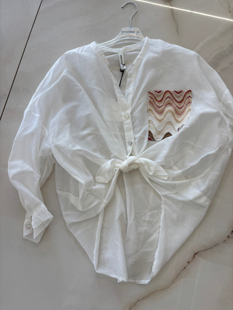 TENSIONE IN - CAMICIA TASCA - BEIGE FUCSIA