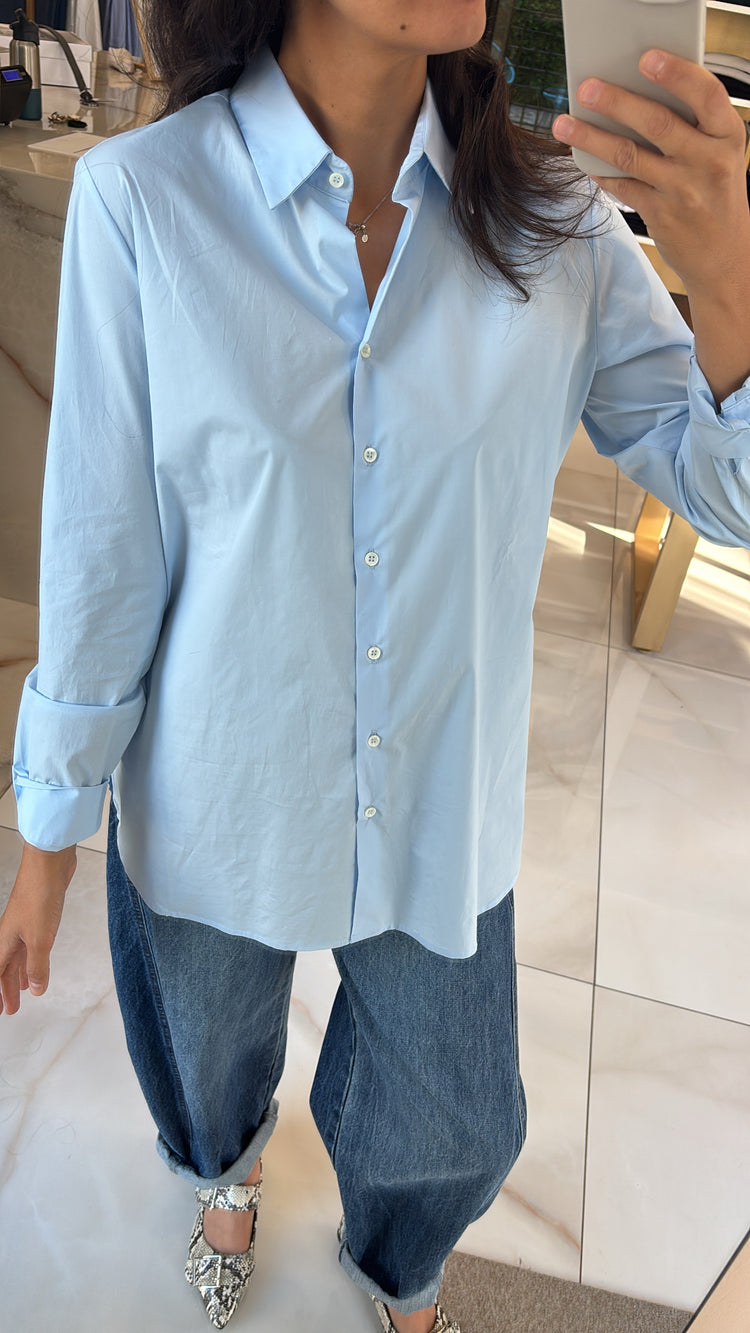 DANIEL & MAYER - CAMICIA IN COTONE BASICA - AZZURRA