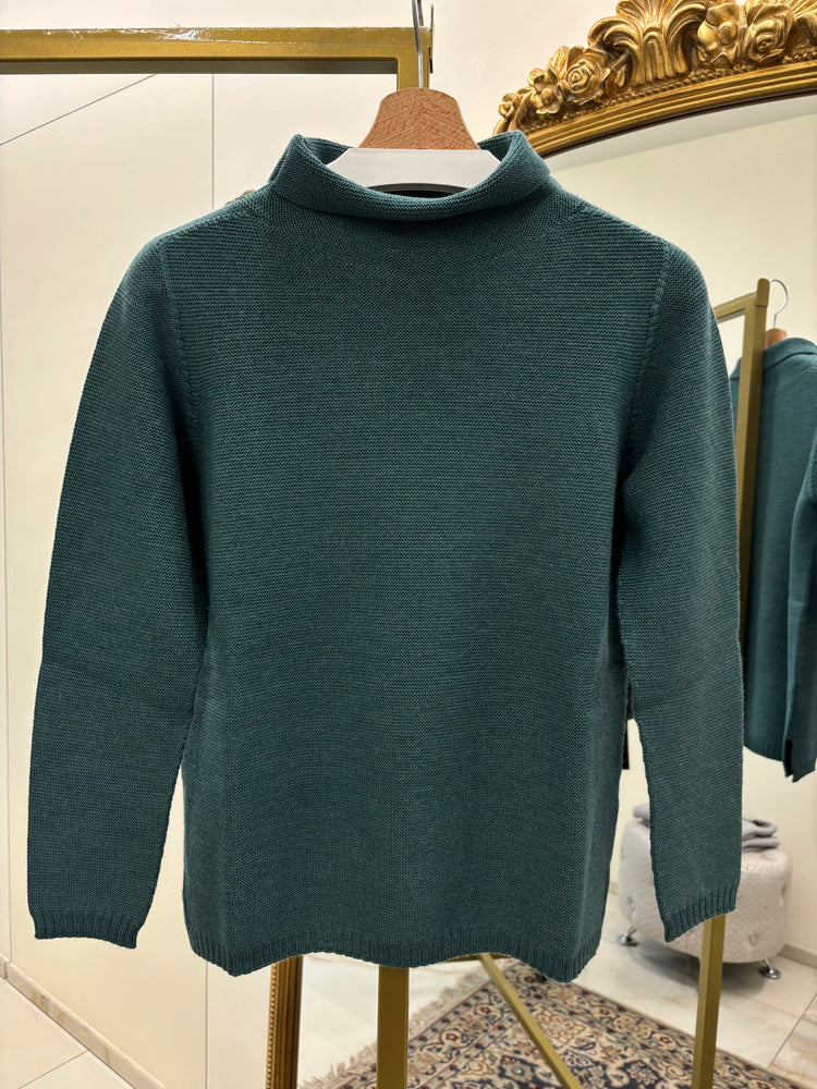 DANIEL & MAYER - MAGLIONE MEZZOCOLLO LA CAMELIA - VERDE BOTTIGLIA
