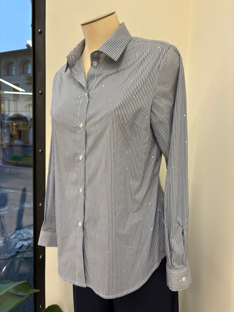 DANIEL & MAYER - CAMICIA IN COTONE STRASS - BLU