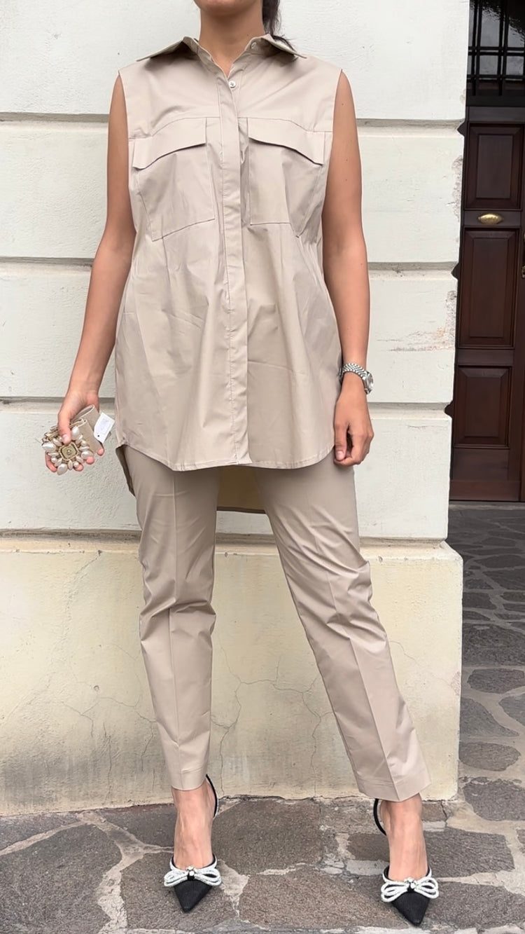 HAVEONE - PANTALONE SIGARETT - BEIGE