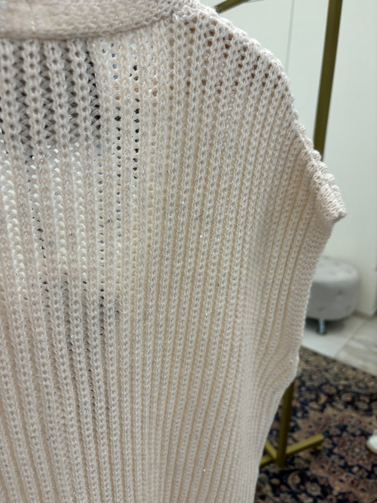 SOUVENIR - CARDIGAN / GILET SMANICATO - PANNA