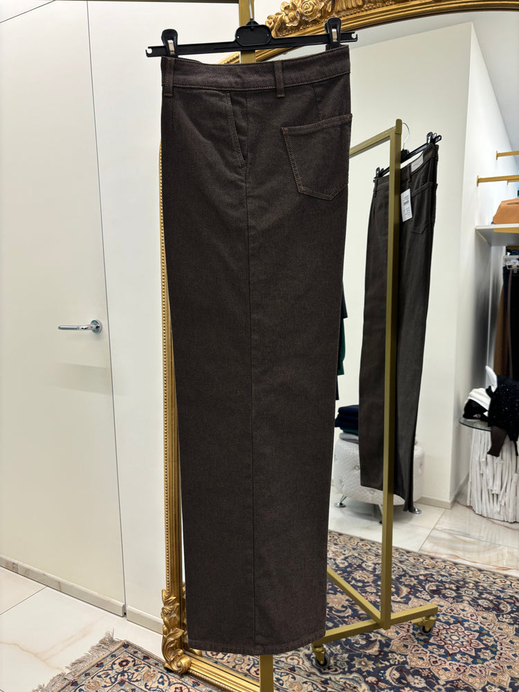 DANIEL & MAYER - PANTALONE A PALAZZO PUNTINATO - MARRONE