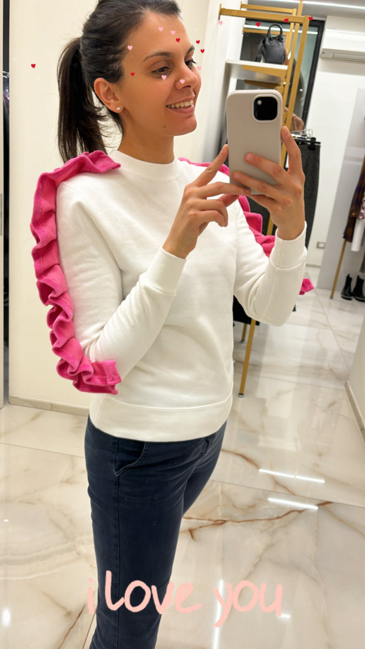 FELPA CON ROUGE - ROSA
