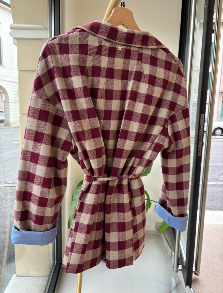 SOUVENIR - GIACCA CON CINTURA - BOURGOGNE