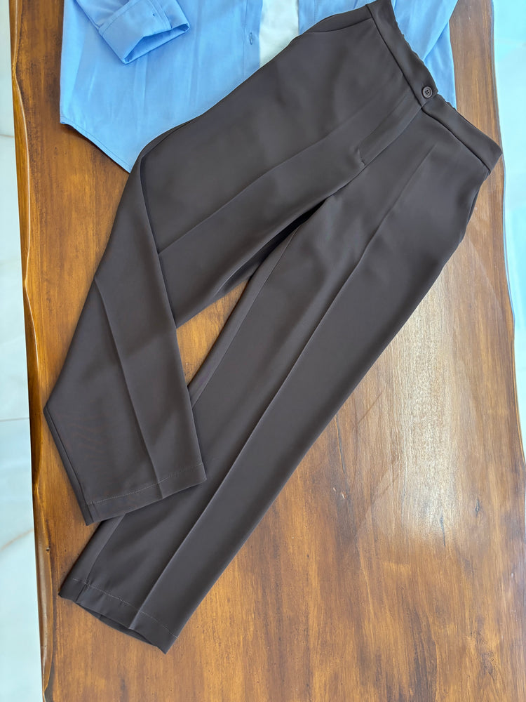ANGELA DAVIS - PANTALONE CON COULISSE - CIOCCOLATO