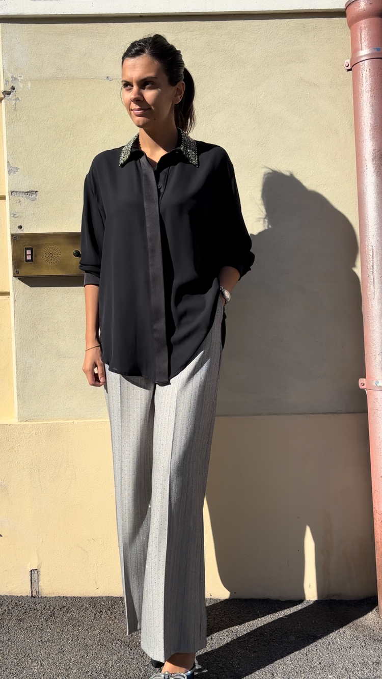 SOUVENIR - CAMICIA CON DETTAGLIO - NERA