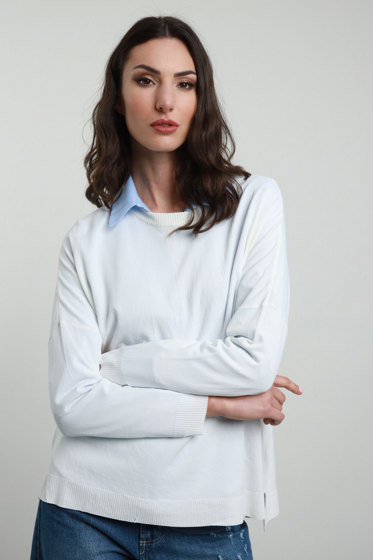 SUSY MIX - MAGLIA GIROCOLLO - K271 - BIANCA
