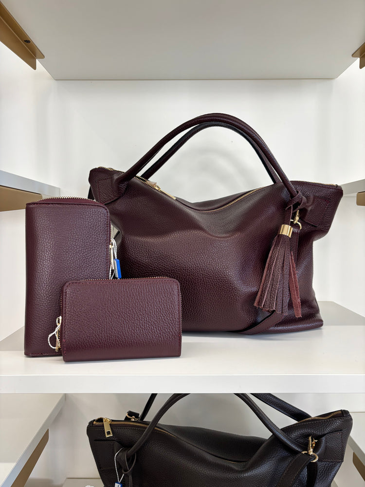 BORSA SHOPPER GRANDE - BURGUNDY