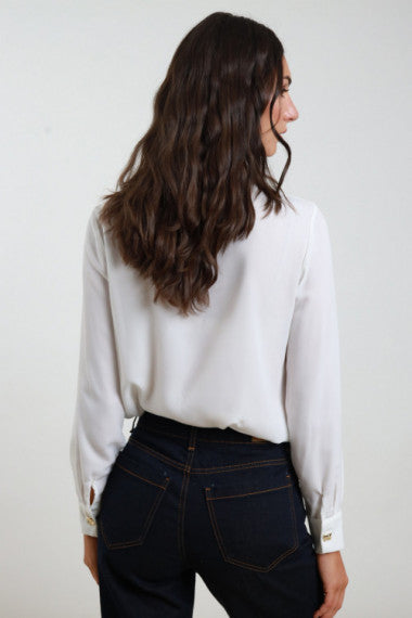 SUSY MIX - CAMICIA BOTTONI GIOIELLO - LATTE