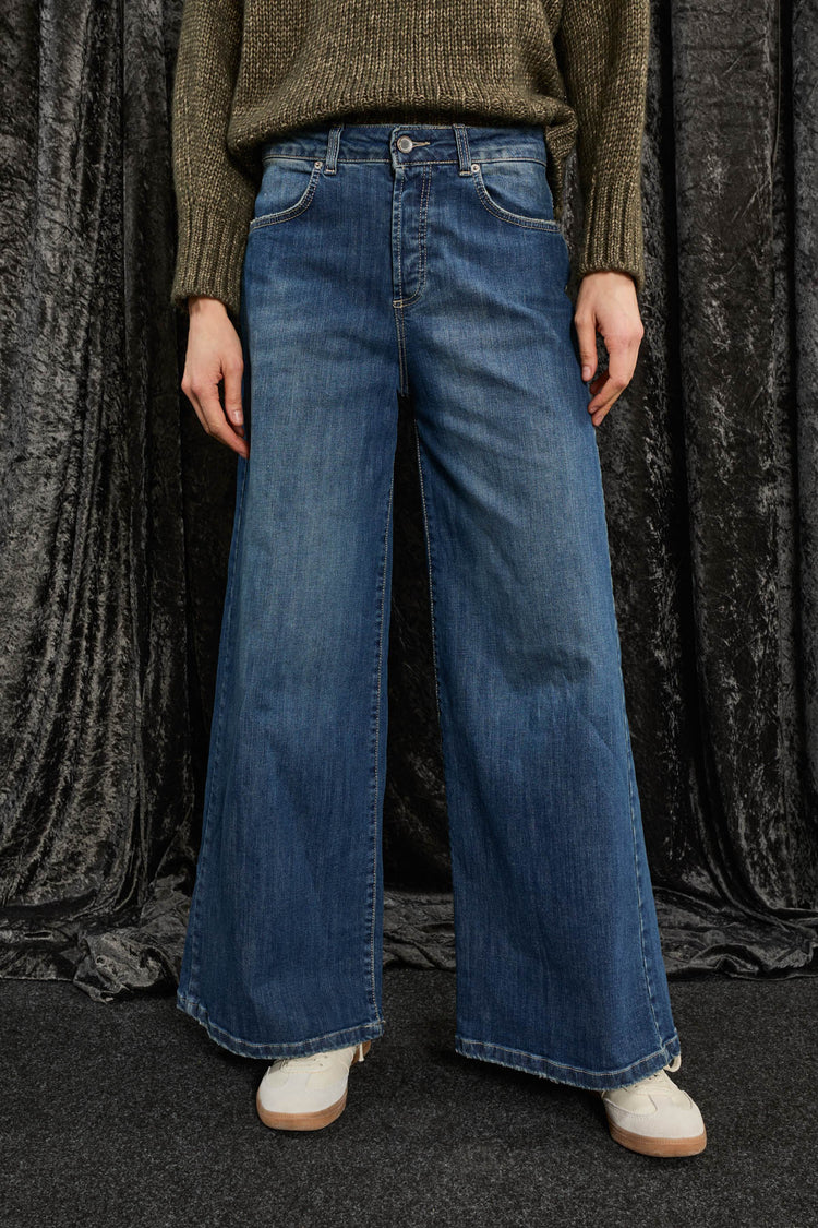 SOUVENIR - JEANS A PALAZZO - DENIM