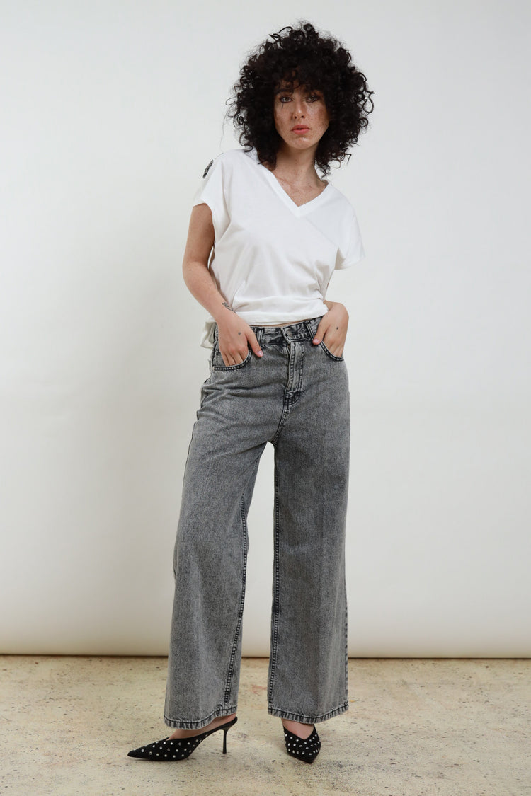 SUSY MIX - JEANS GAMBA DRITTA SLAVATI - GRIGIO