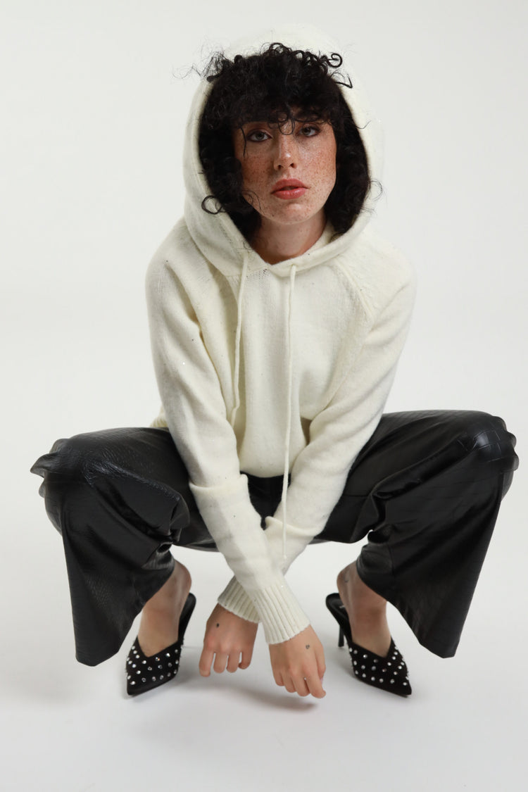 SUSY MIX - FELPA CON CAPPUCCIO - VANIGLIA