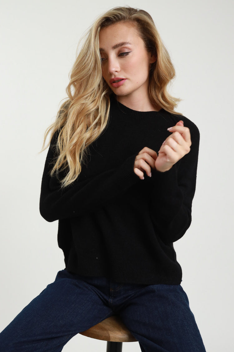 SUSY MIX - MAGLIONCINO GIROCOLLO - NERO