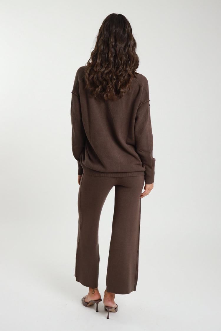 SUSY MIX - COMPLETO MAGLIA V + PANTALONE - MORO