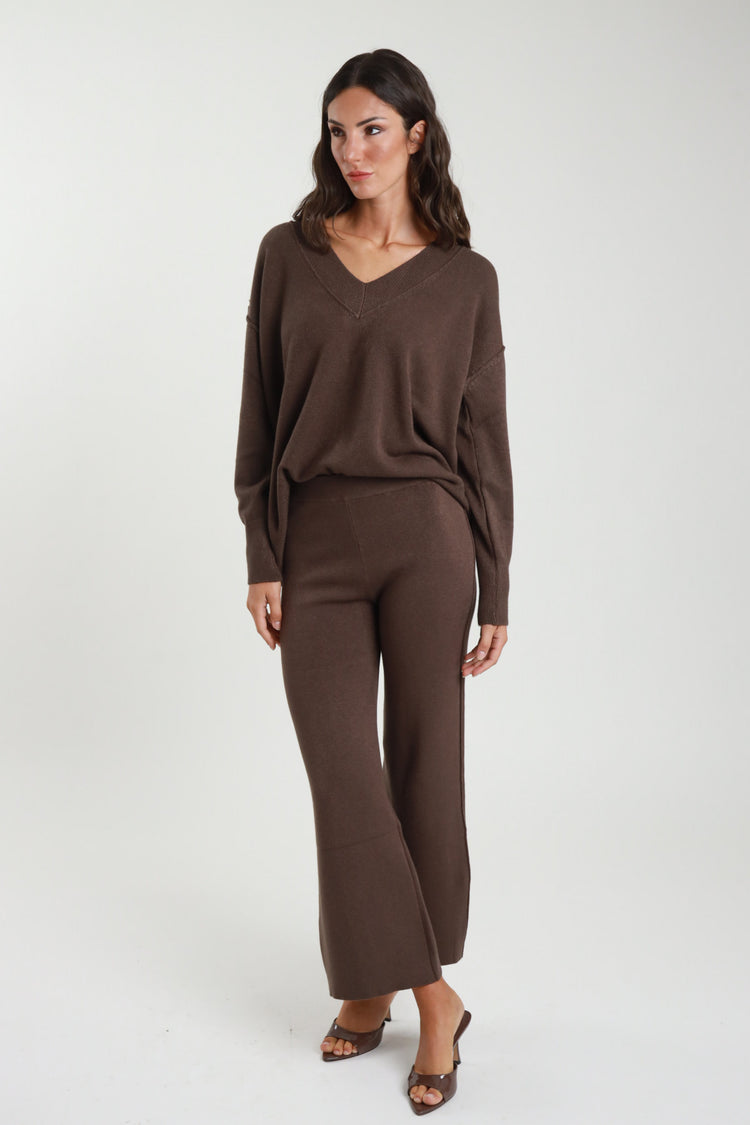 SUSY MIX - COMPLETO MAGLIA V + PANTALONE - MORO